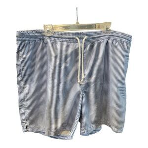 Tailorbyrd Blue & White Striped Swim Trunks Board shorts‎ Size XL